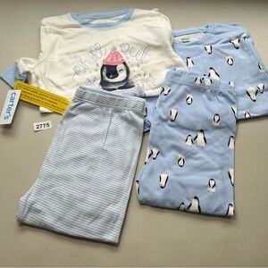 Carter’s Kids Pajama Set Size 14 Long Sleeves Blue White Two Pairs New